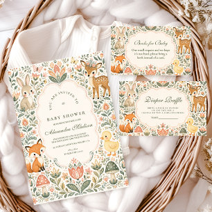 Serviette En Papier Fête Prénatale Animaux de la Forêt Art Populaire