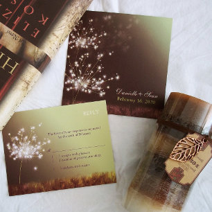 Invitation Dandelion Dreams Mariage campagnard élégant