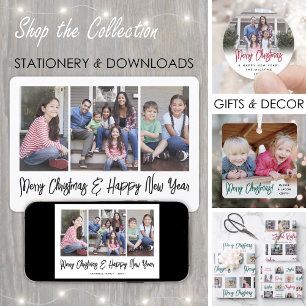 Cartes Pour Fêtes Annuelles N'Importe Quel Texte 4 Photo Simple Typographie No