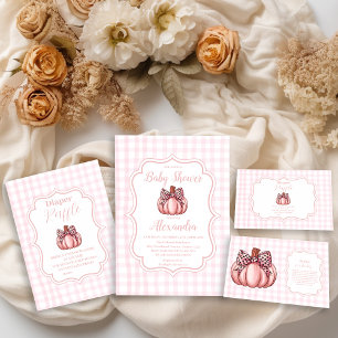 Invitation Baby shower de fille Citrouille rose