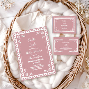 Invitation Baby shower mexicain rose Cielito Lindo