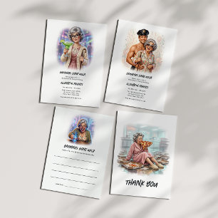 Carte De Remerciements Grannies Gone Wild Funny Pizza Enterrement de Fill