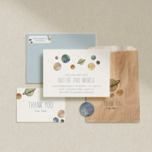 Carte De Remerciements Aquarelle de système solaire