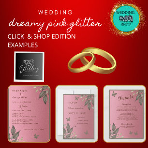Ballotins mariage chic rose pailleté et verdure