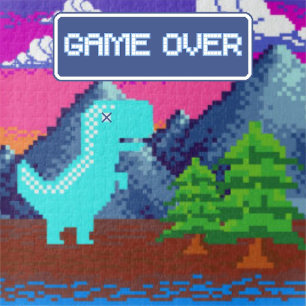 Puzzle Illustration de dinosaure pixelisé drôle pour joue