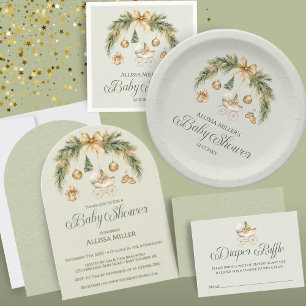 Carte D'accompagnement Tirage de Couches Bébé Décoration Hivernale Baby S