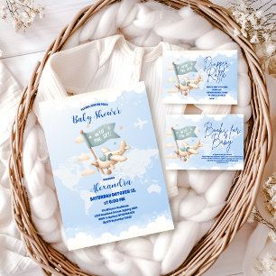 Carte D'accompagnement Plane Adventure Attend Diapper Raffle