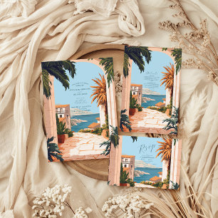 Carte D'accompagnement Côte d'Amalfi   Mariage Carreaux méditerranéens