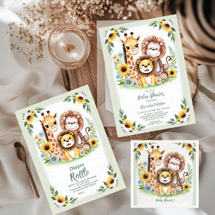 Assiettes En Carton Baby shower des animaux de Safari de la Jungle tro