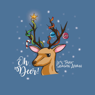Cartes Pour Fêtes Annuelles Oh DEER   Christmas Woodland Animal