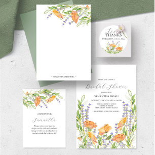 Invitations de douche nuptiale fleurs sauvages