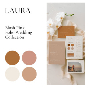 Carte D'accompagnement Boho Tan Arch moderne Détails du Mariage