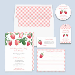 Carte D'accompagnement Berry Sweet Baby shower fraise Raffin de couche de