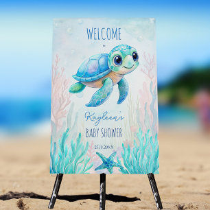 Ballotins Sous la mer jolie tortue aqua bleu baby shower