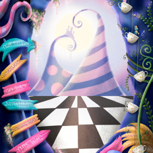 Invitation Alice au pays des merveilles, baby shower par la p