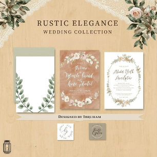 Faire-part de mariage floral rustique – Élégance t