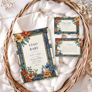 Carte D'accompagnement Italien Ciao Baby shower Diapper Raffle