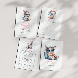 Carte De Remerciements Un lapin est en chemin Baby shower