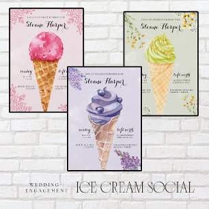 Berry Ice Cream Social Douche nuptiale Invitation