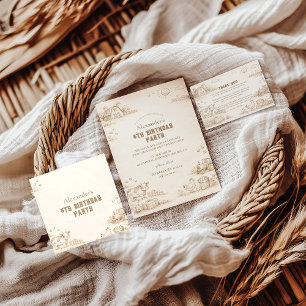 Invitation Livre d'histoires de ferme vintage pour l'annivers