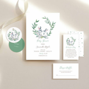 Invitation Baby shower de bois Neutre pour les sex