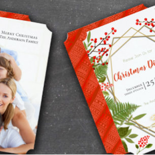 Sticker Carré Vintage Père Noël Red Berry Winter Greens