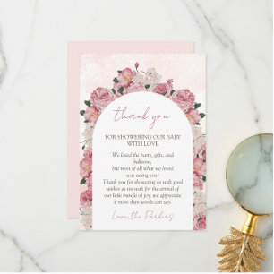 Invitation Bébé en fleur Script Baby shower floral rose
