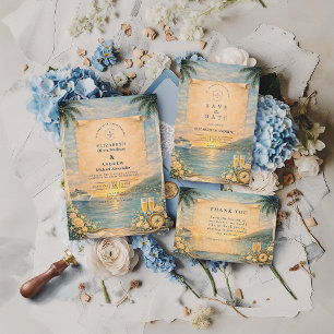 Cartons Réponse Mariage Croisière Vue sur l'Océan