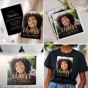 T-shirt Photo personnalisée Fête du 30e anniversaire