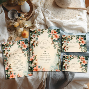 Carte De Remerciements Fancy Floral Art Nouveau Mariage