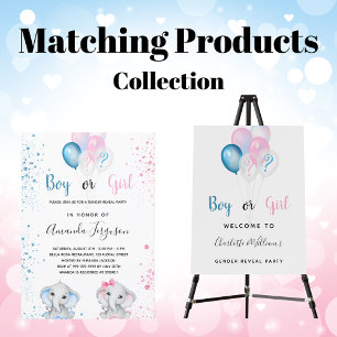 Banderoles Genre révéler baby shower garçon fille bleu rose b