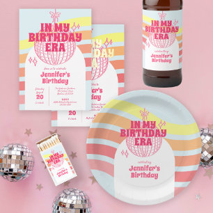 Invitation En Aluminium Bal Disco Rose Rétro Dans Mon Anniversaire Or