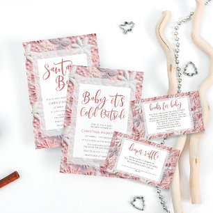 Invitation Père Noël Baby Christmas Girl Baby shower Invitati