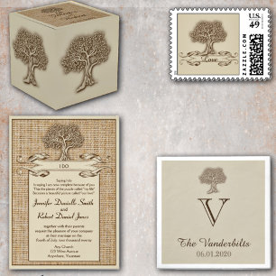 Invitation Arbre de chêne sur Mariage Burlap