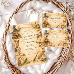 Invitation Baby Shower du Bébé Magicien Livre de Sortilèges M