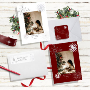 Carte de vacances photo Silver Snowflake