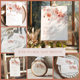 Sticker Rond Boho Floral Baby Brunch