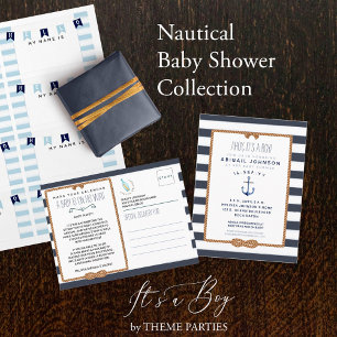Invitation Baby shower de noeud d'infini marine bleu marine