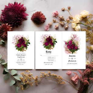 Programme Mariage Blush Burgundy Gold Shabby