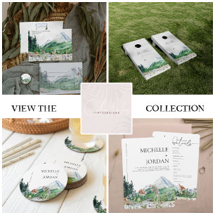 Invitation Tout En Un Fleur sauvage de montagne rustique   Mariage Boho