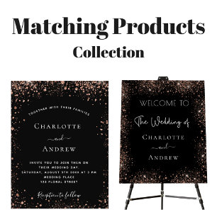 Invitation Mariage de luxe de parties scintillant d'or rose n