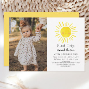 Invitation Premier Voyage Autour Du Soleil 1Er Anniversaire