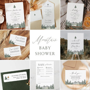 Mountain Outdoor Winter Boy Baby shower Invitation