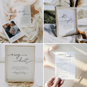 Sticker Rond Fête des mariées personnalisée élégante et minimal