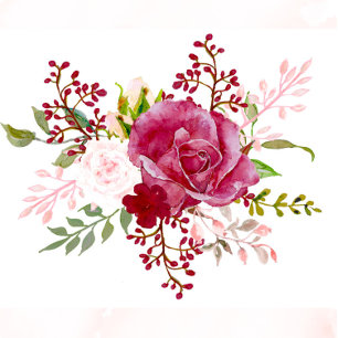 Invitation Bourgogne et rose vif Couples Peony Couples