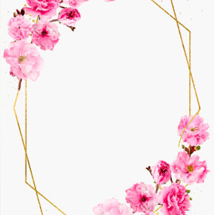 Invitation Wedding shower géométrique Chic rose cerisier