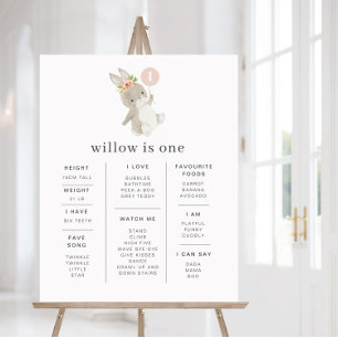 Bunny Première Invitation Anniversaire Balloon ros