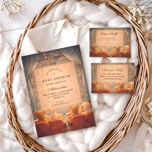 Invitation Fête de bébé soirée cinéma à la maison