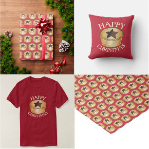 Papier Cadeau Royaume-Uni Noël Fruit Mince Pie Festive