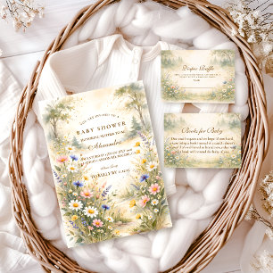 Serviette En Papier Fête de Bébé Élégante Prairie de Jardin